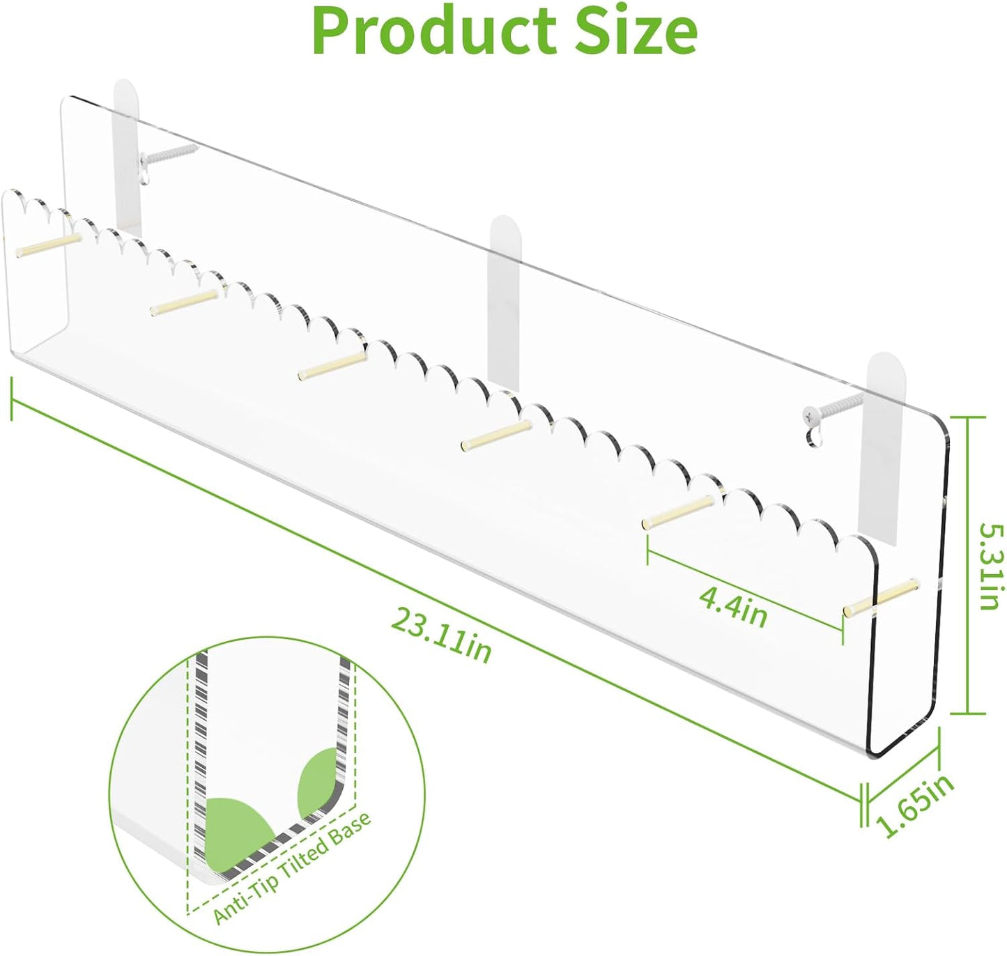 Brochure Holder Wall Mount, 2 Pack Acrylic Modular Flyer with Adjustable Magnetic Golden Bolt, Wavy Lace Pamphlet Display Stand for Organizer Trifold Flyer, Document, Leaflet, 5 Slots