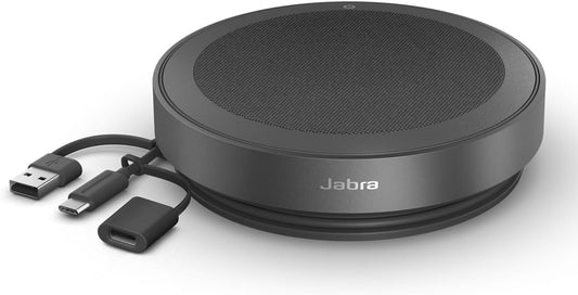 Jabra Speak2 75 (2025 Edition) Wireless Bluetooth Speakerphone - 4 Noise-Cancelling Mics, 65mm Speakers - New Linking Feature - USB-A & USB-C - Certified for Zoom and Google Meet - Dark Grey