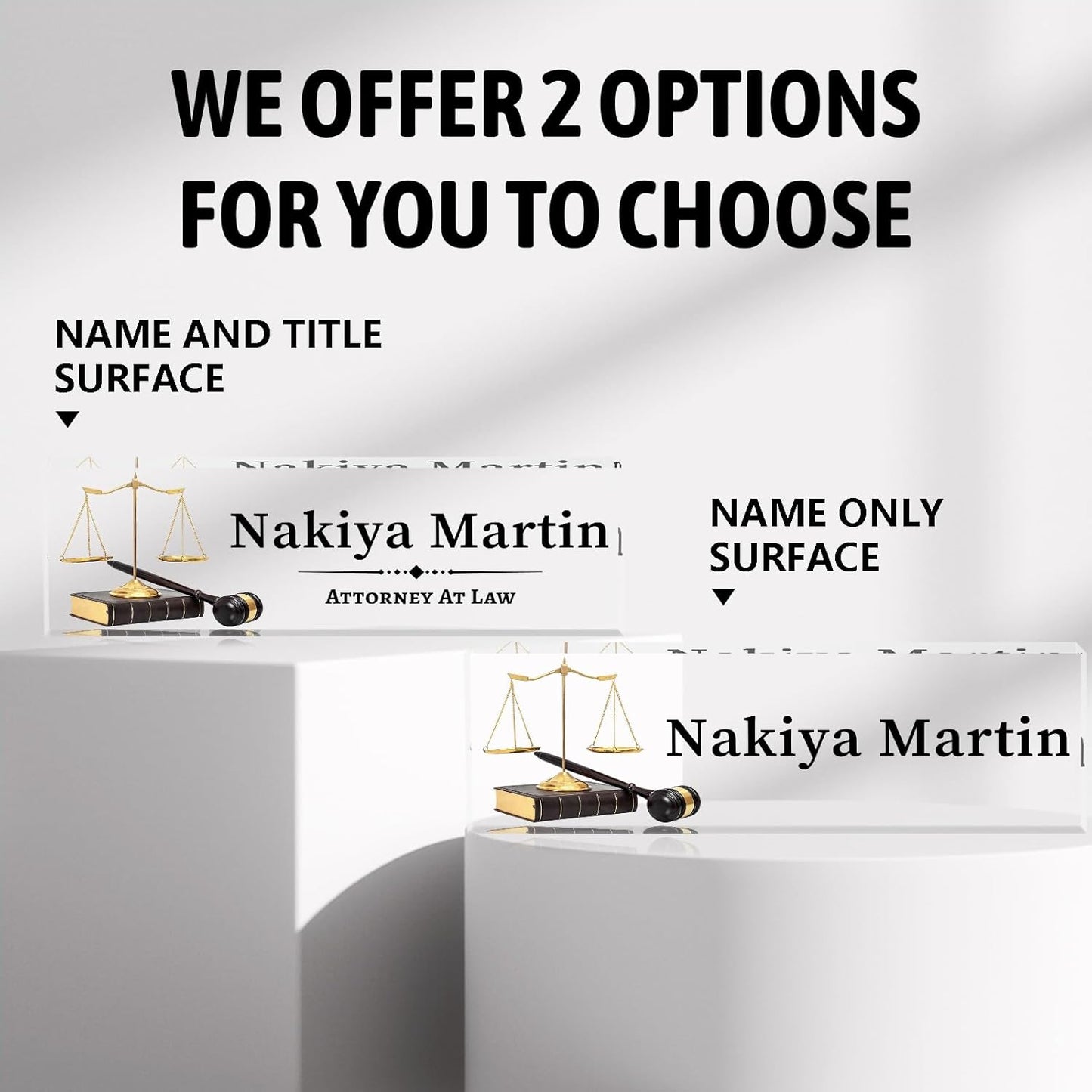 Desk Name Plate Personalized, Lawyer Name Plate for Desk, Office Desk Decor for Women & Men, Employee Appreciation Gifts Custom Office Gifts for Lawyer