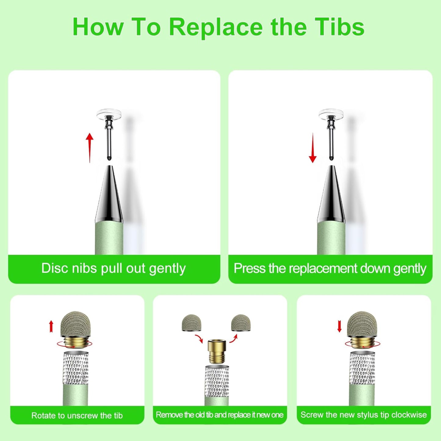 Stylus Pen for Touchscreen,3pcs 2in1 High Precision Sensitivity Stylus, Suitable for iPhone/ipad/Android Stylus for ipad,Compatible with Touch(Green/Purple/Rose Gold + 4Tips)