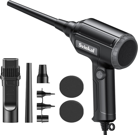 Electric Air Duster, 500W High Power with 40000RPM, Stepless Speed, 6oz Blowing Power, Ideal Canned Air Replacement for Cleaning Keyboards, Electronics, PC, and More