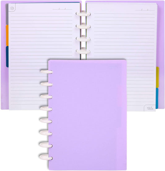 Talia Discbound Notebooks, Planner, Customizable, (Lavender, Junior (5.5in x 8.5in))