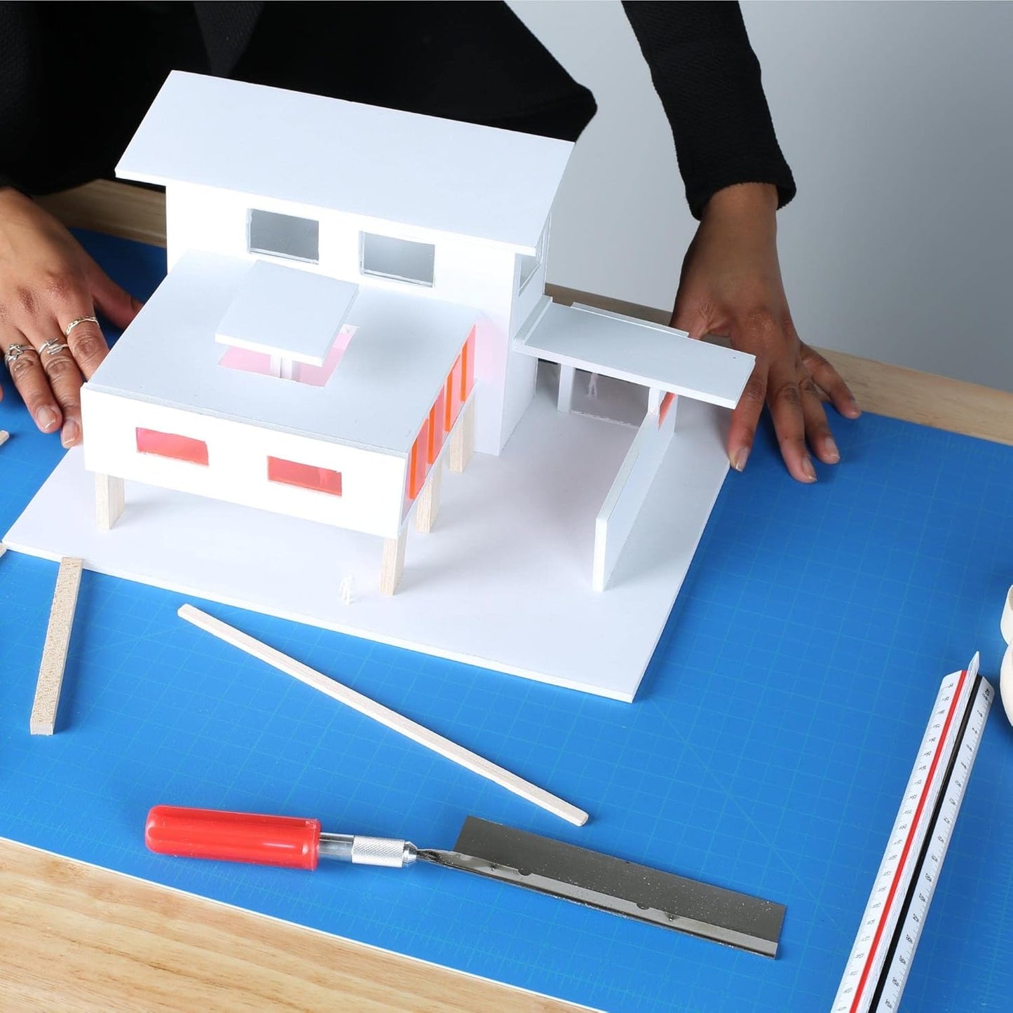 ALVIN HM Self-Healing Cutting Mat for Hobbies 18 x 24 inch | Double-Sided Blue/Grey | 3-Layer Gridded Surface for Arts, Crafts and Sewing - Model HM1824