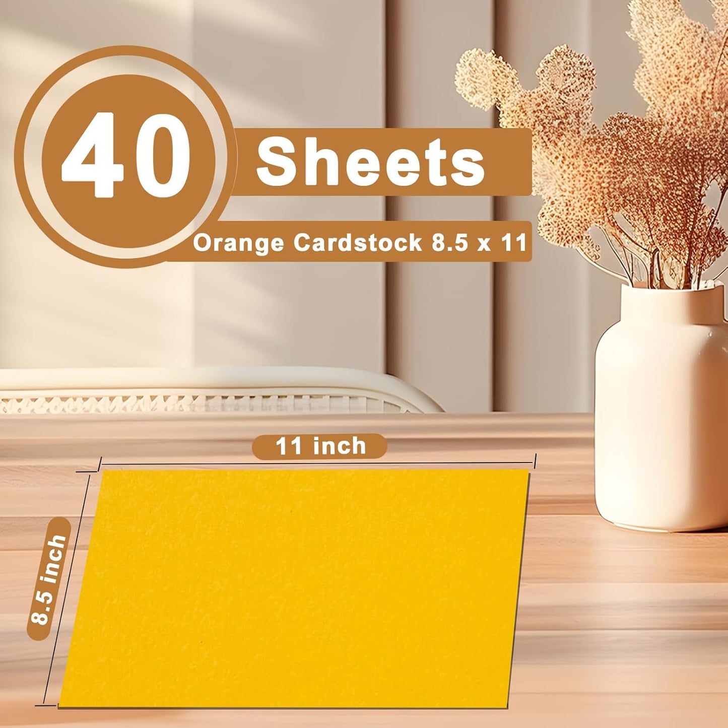 40 Sheets Yellow Cardstock 8.5 x 11 Crafts Paper, 200gsm/75lb Heavyweight Card Stock Printer Paper for DIY Cards Making, Certificates, Wedding Invitations, Menus, Birthday Decorations, School