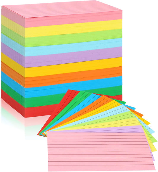Tecmisse Index Cards 3 x 5 Colored, 600 PCS Colorful Flash Index Card, Note cards, Study Cards, Flash Cards for Studying, Taking Notes, To Do List, 10 Colors