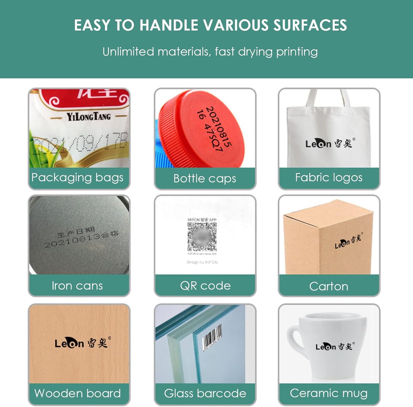 Acogedor Handheld Printer, Handheld Mobile Inkjet Printer with LED , Portable Printer Inkject Coding Machine for Barcode, Label, Date, Text