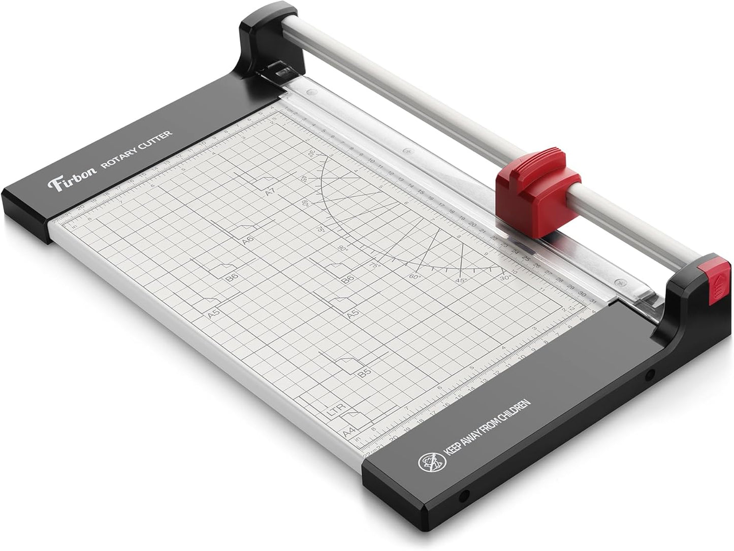 Firbon 12" Rotary Paper Trimmer with Replaceable Blade, Heavy Duty 12-Sheet Capacity Cutter for Cardstock, Photos, Scrapbooking, Office, School & Studio