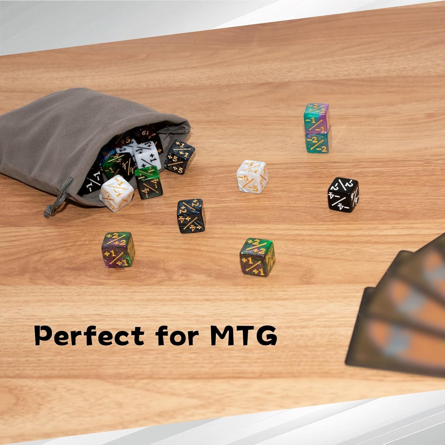 48 Pieces MTG Counter Dice Plus 1 Set in 8 Colors, Life Counters +1/+1 Tokens Dice for MTG, TCG, Cards Gaming Accessories