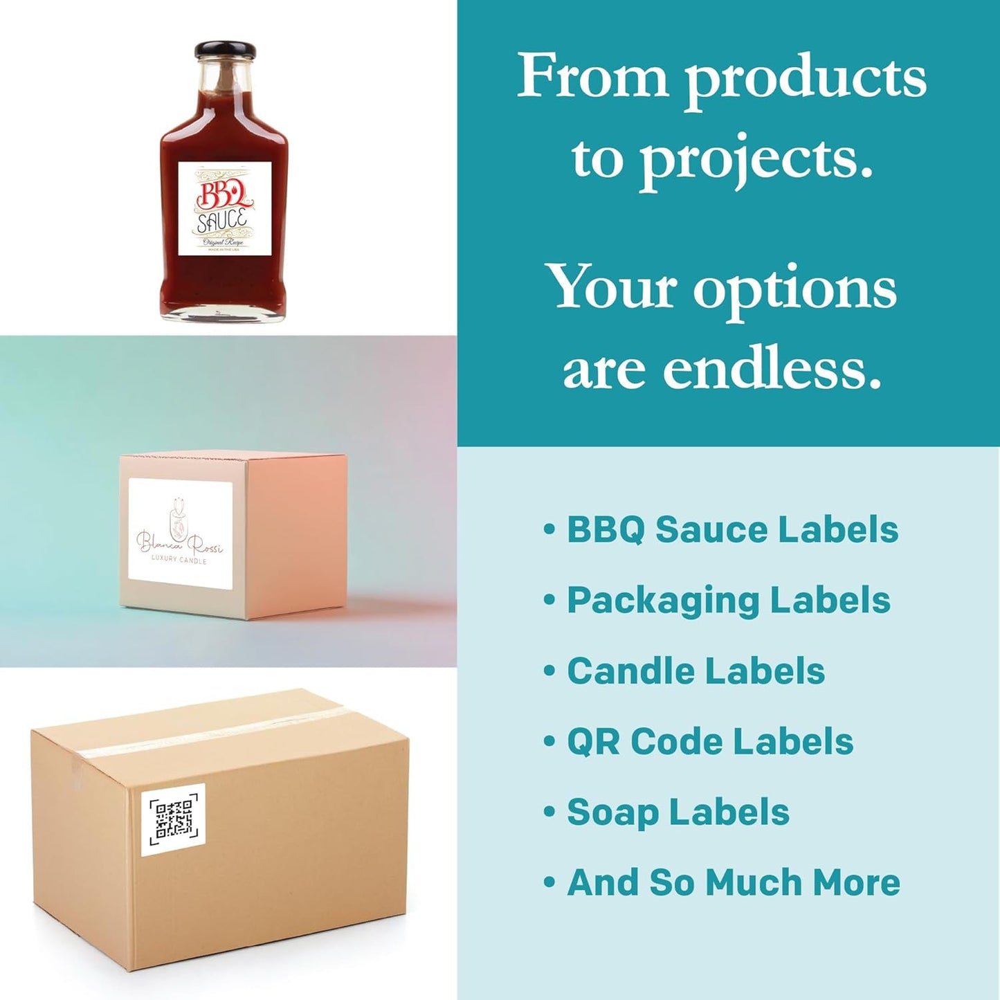 Premium Label Supply White Sticker Square Labels – 4" x 4" – Laser/Inkjet Compatible – (4 per Sheet), 1000 Sheets - 4,000 Total Adhesive Labels