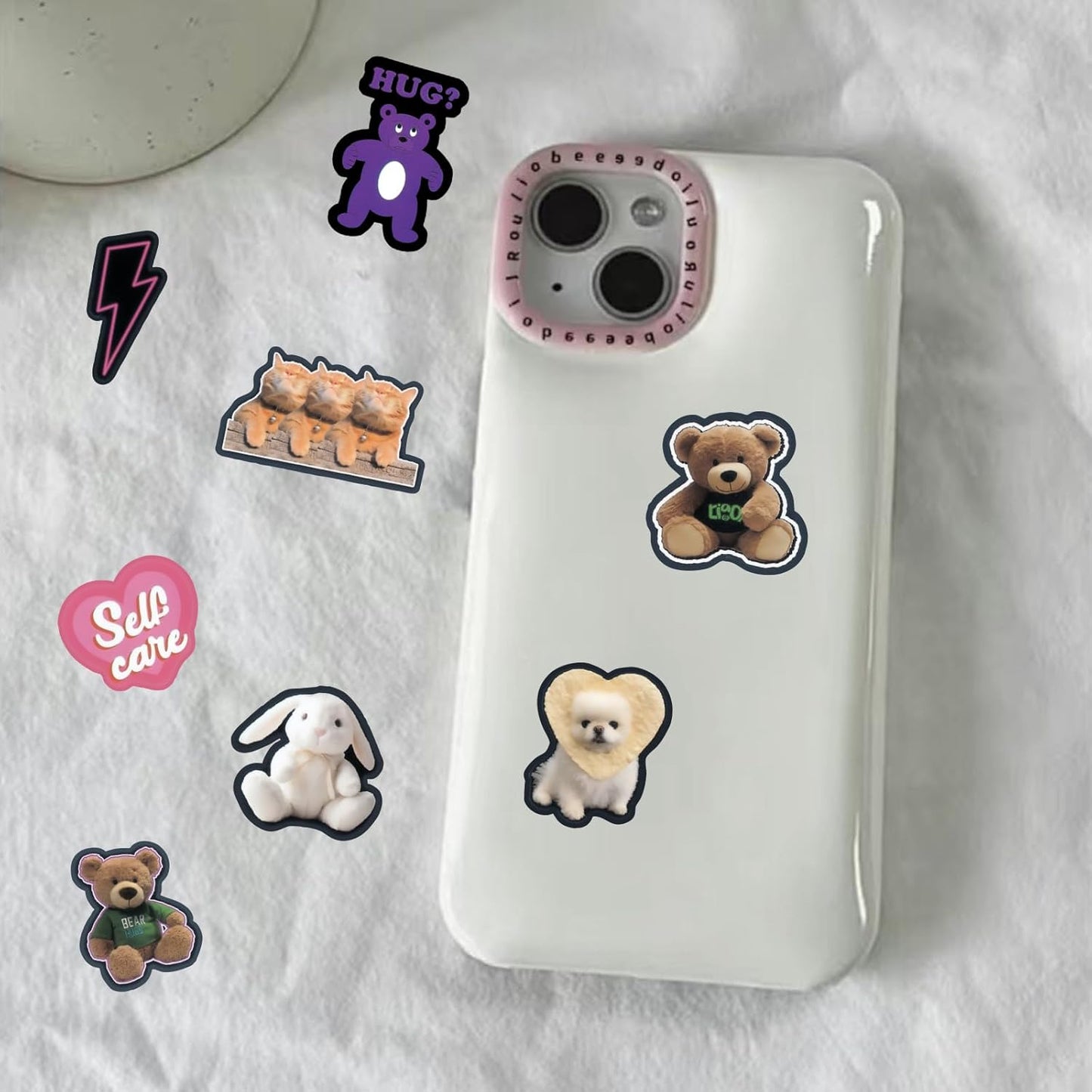 100 Pcs Cute Cartoon Pink Words Style Stickers for Scrapbooks,Cute Vinyl Stickers for Water Bottles Skateboard Notebooks Phone Kindle,Laptop Stickers for Kids Teens Adults Girls