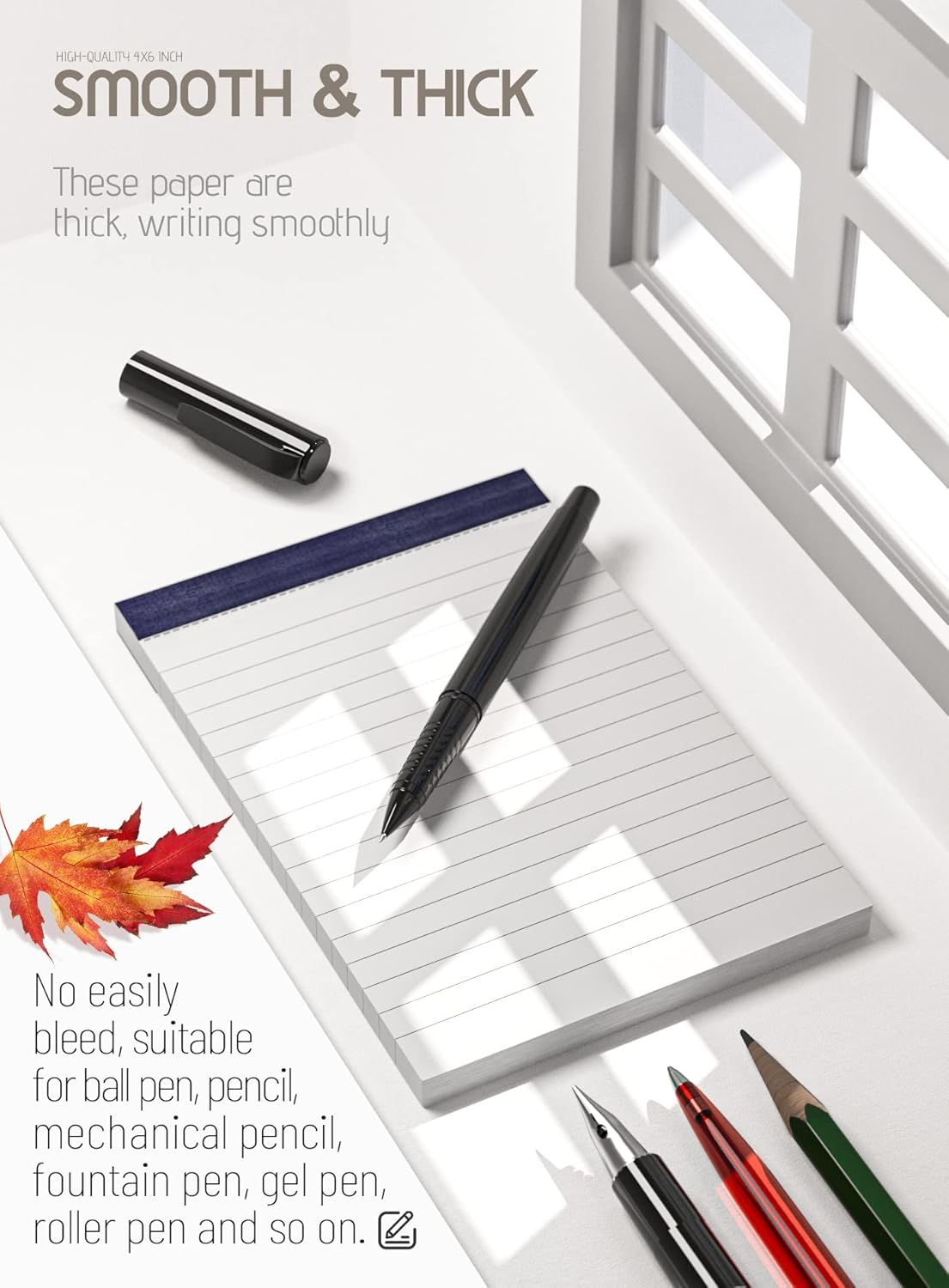 Notepads 4x6 Small Note Pads 4x6 Lined Writing Pads of Paper 4x6 Memo Pads 4x6 Small Paper Pads 4 x 6 Scratch Pads 4x6 Server Pads 4x6 Small Pocket Notebook 10 Pack Server Note Pads 30 Sheets/Pad