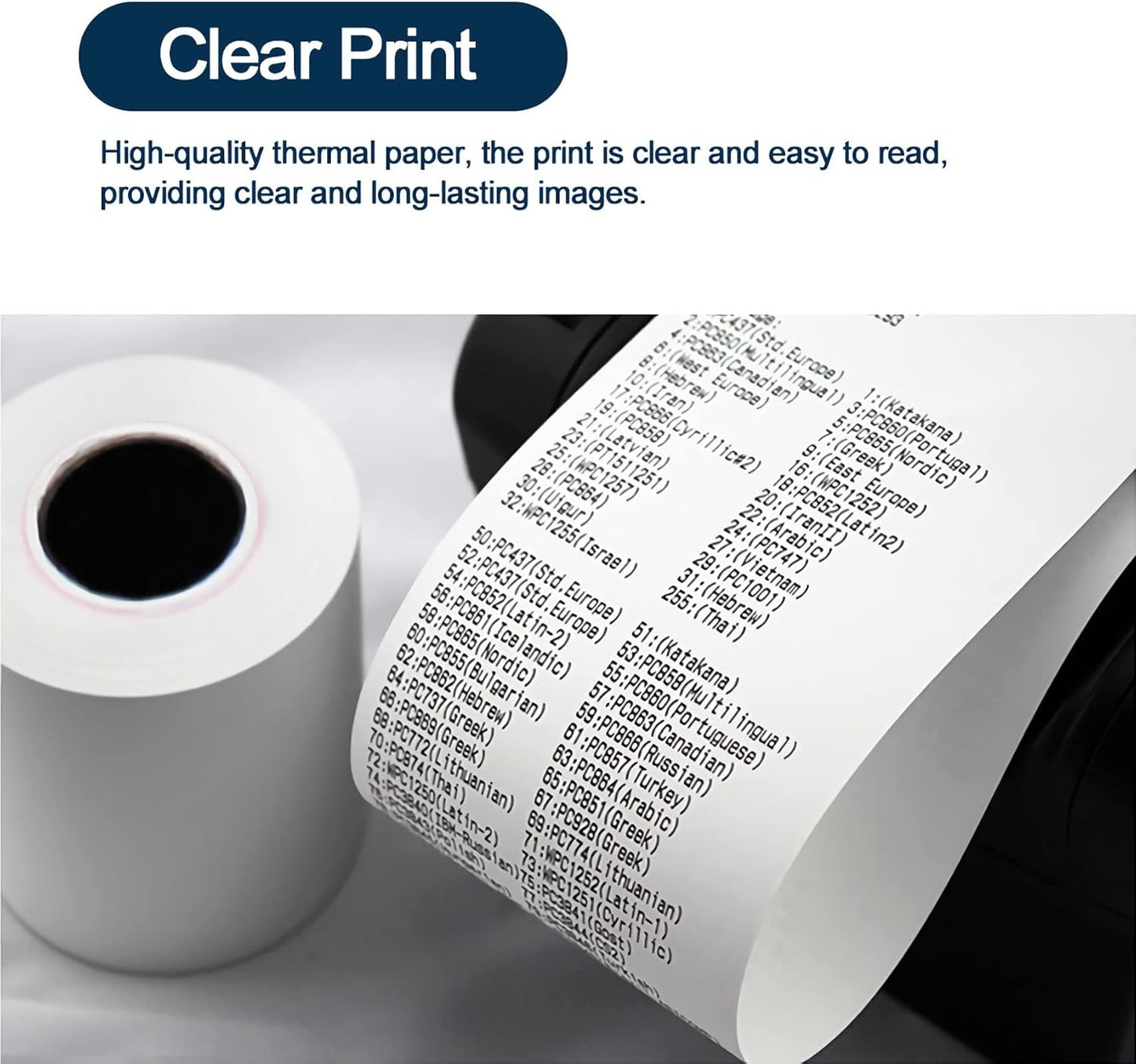 MFLABEL 3-1/8" x 119' Thermal Receipt Rolls, Pos Receipt Papers for 80mm Thermal POS Printer, 50 Rolls