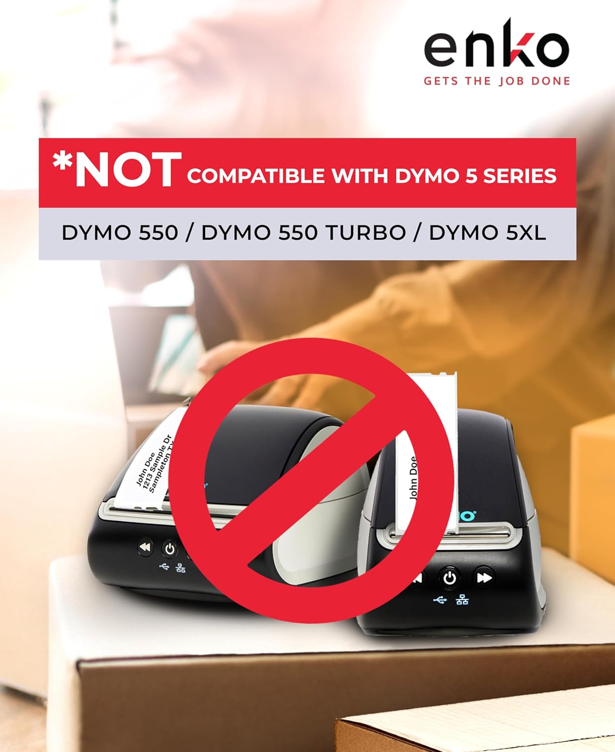 enKo Compatible for Dymo 30336 Labels (1 x 2-1/8 inches) - 12 Rolls, 6000 Labels for Dymo LabelWriter 450 Turbo Printer and 4XL - Direct Thermal Address, Shipping and Barcode Label