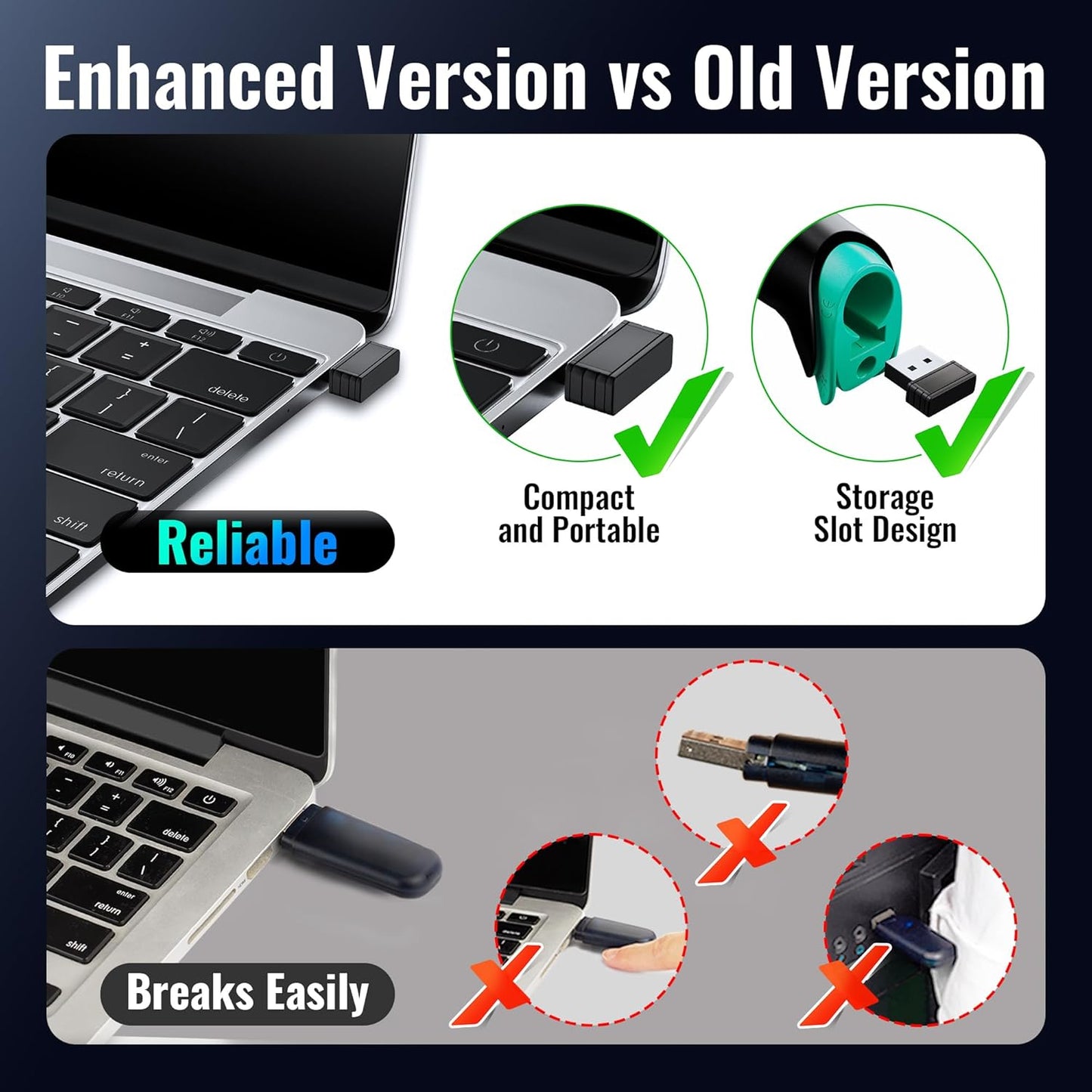 Tera Barcode Scanner 1D Wireless with Battery Level Indicator Versatile 2-in-1 (2.4Ghz Wireless+USB 2.0 Wired) 328 Feet Transmission Distance Rechargeable Barcode Reader USB Handheld Bar Code Scanner