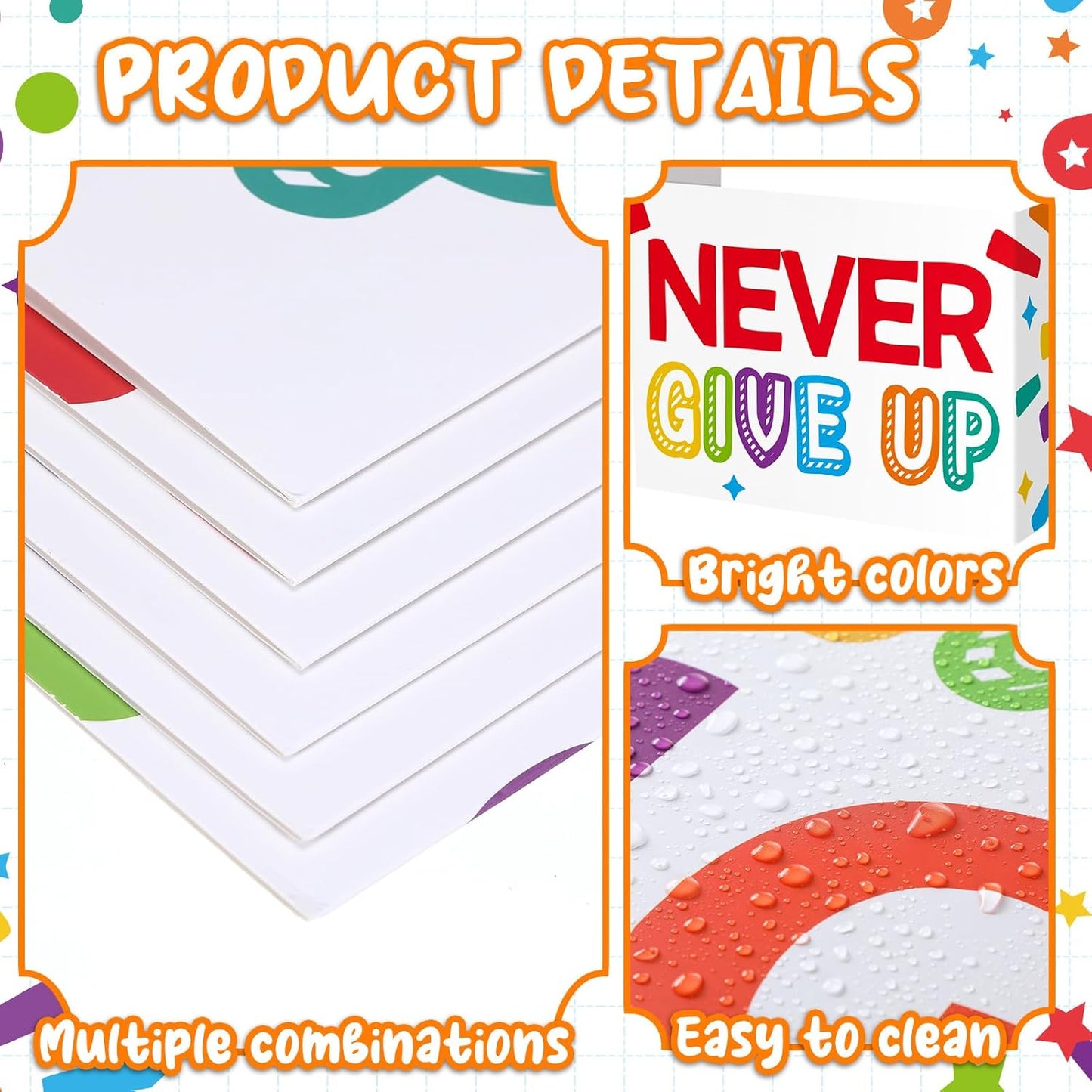 Honoson 24 Pcs Bulk Inspirational Privacy Folders for Students Cardboard Test Privacy Boards Motivational Words Desk Dividers Shield for Classroom School Study Supplies, 6 Styles (Gorgeous)