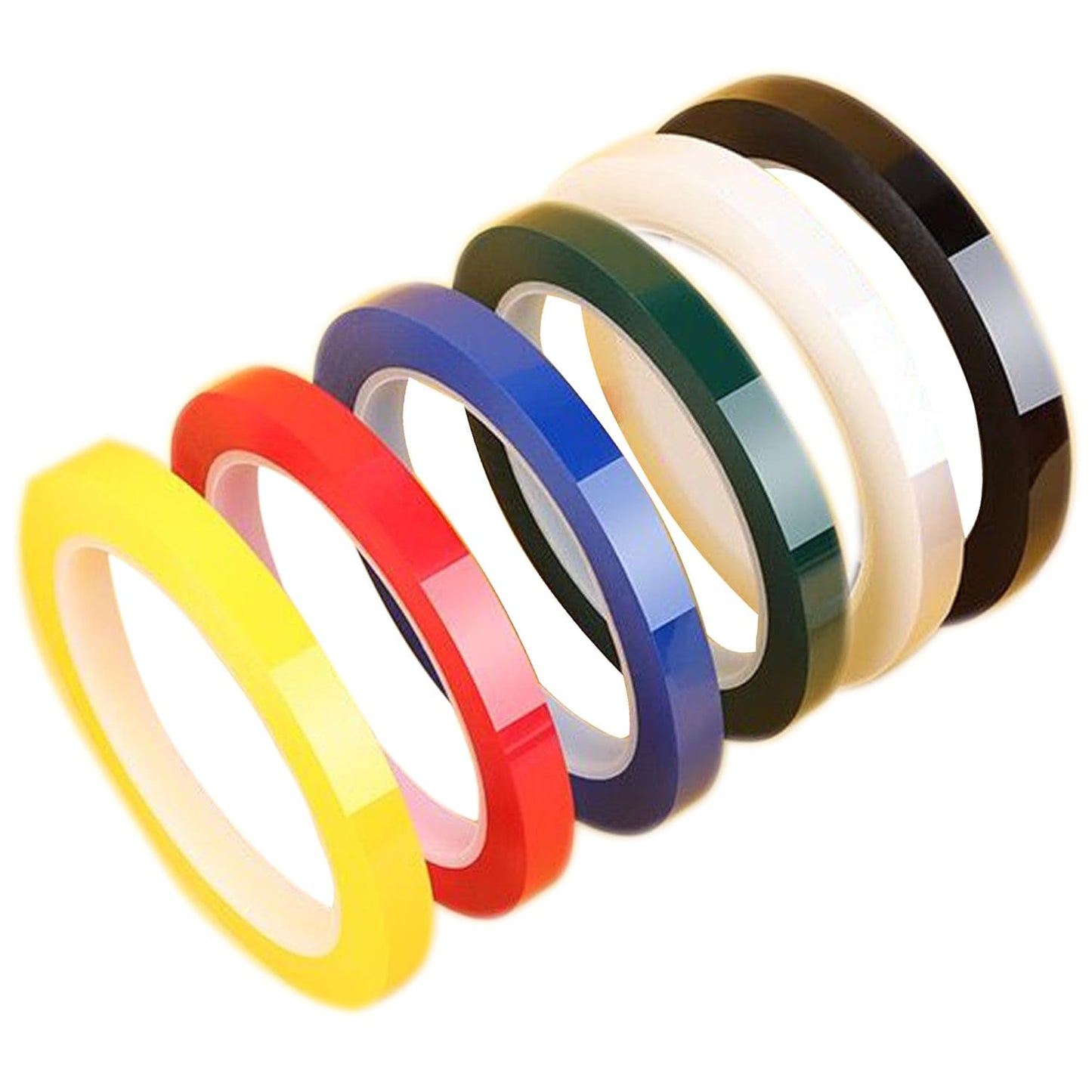 6 Pack 3mm 1/8 inch Width Graphic Tape Whiteboard Self Adhesive Chart Line Grid Marking Tapes Gridding Pinstripe Electrical Art Artist Tape, 108 feet feet Long Per Roll