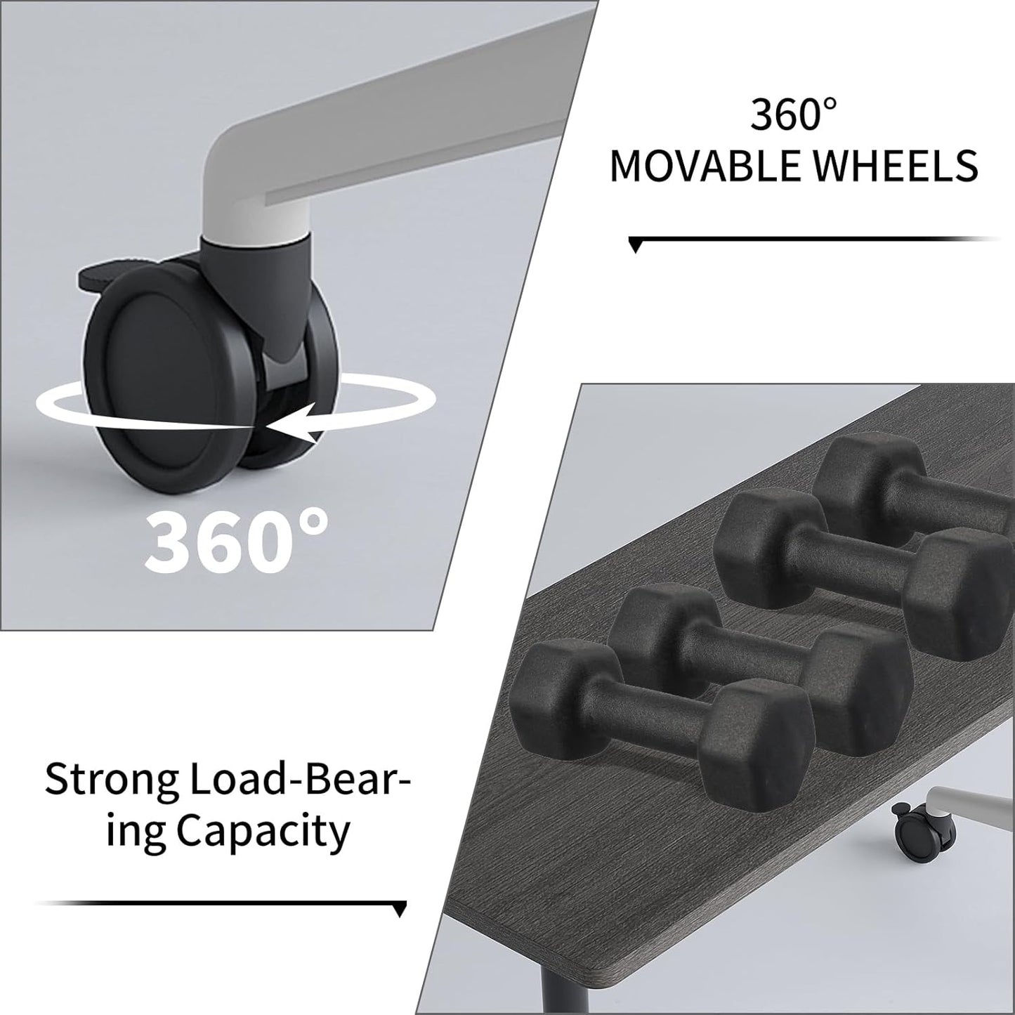 Conference Room Table with Flip-Top Design for Dynamic Meetings, Business Table Computer Desk with Heavy-Duty Frame,Foldable Seminar Meeting Tables for Home Office (2, B, 61IN)