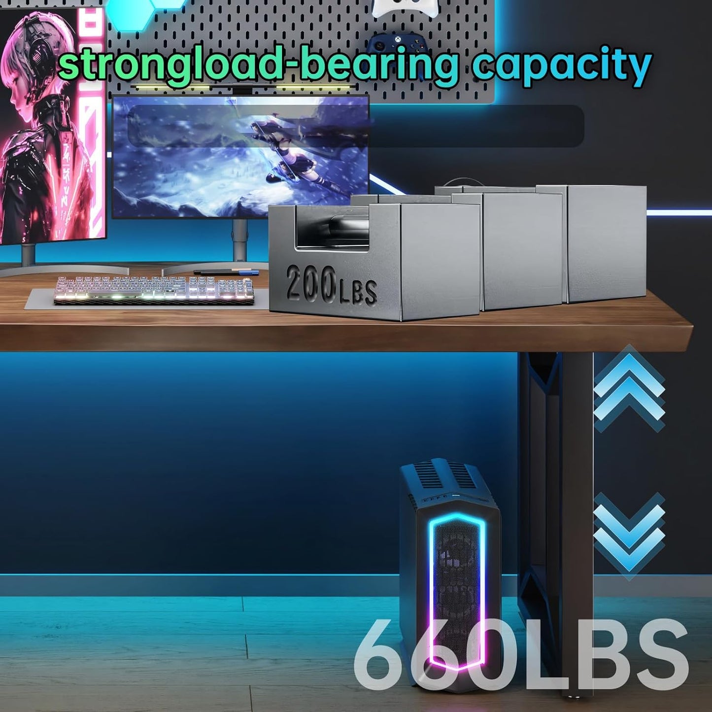 Solid Wood Computer Desk Study Office Desk 55" Writing, Modern Simple Style PC Table, Black Metal Frame, Solid Wood Planks 55" D x 27" W x 29" H for Home Office Bedroom,Rustic Brown