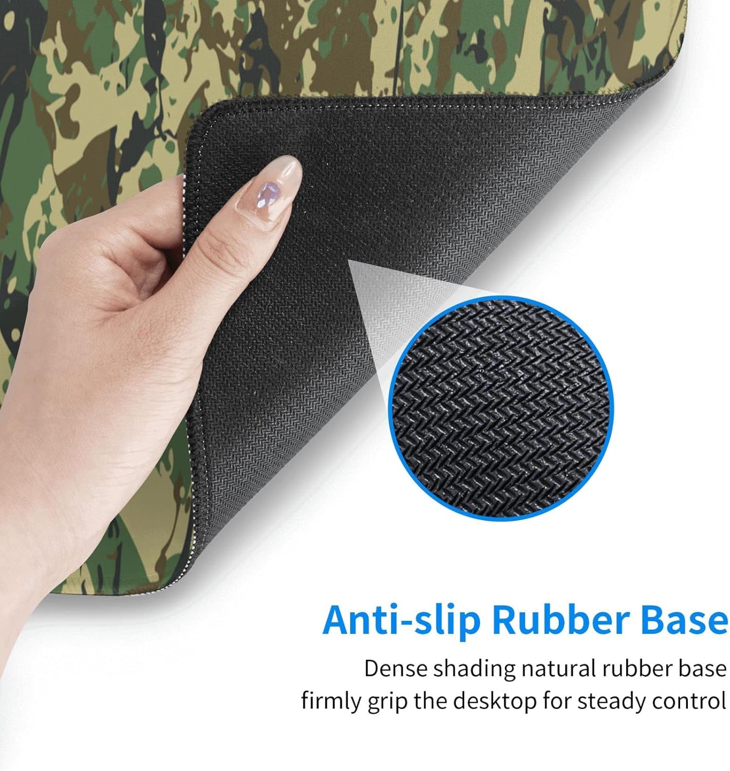 XL Large Gaming Mouse Pad, Abstract Military Camouflage Full Desk Mousepad with Stitched, Long Non-Slip Base Camo Keyboard Pad, PC Laptop Computer Mat Gifts for Women Office Decor, 31.5 * 11.8 in