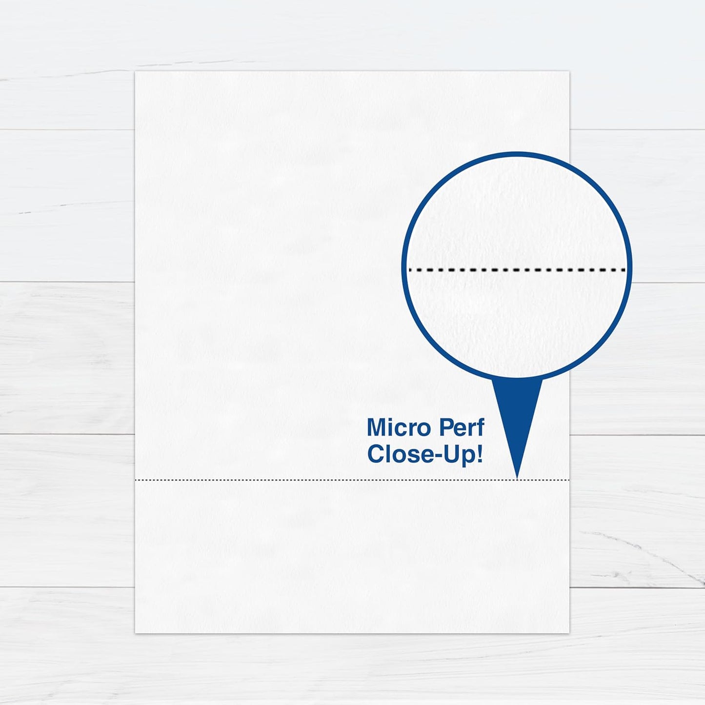 PrintWorks Professional 3" Horizontal Perforated Paper 8.5” x 11” - Perfect For W-2, 1099, & Statement Use - Made in the USA - 2500 Sheets - 24 lb - Printer Compatible - White (04168C)