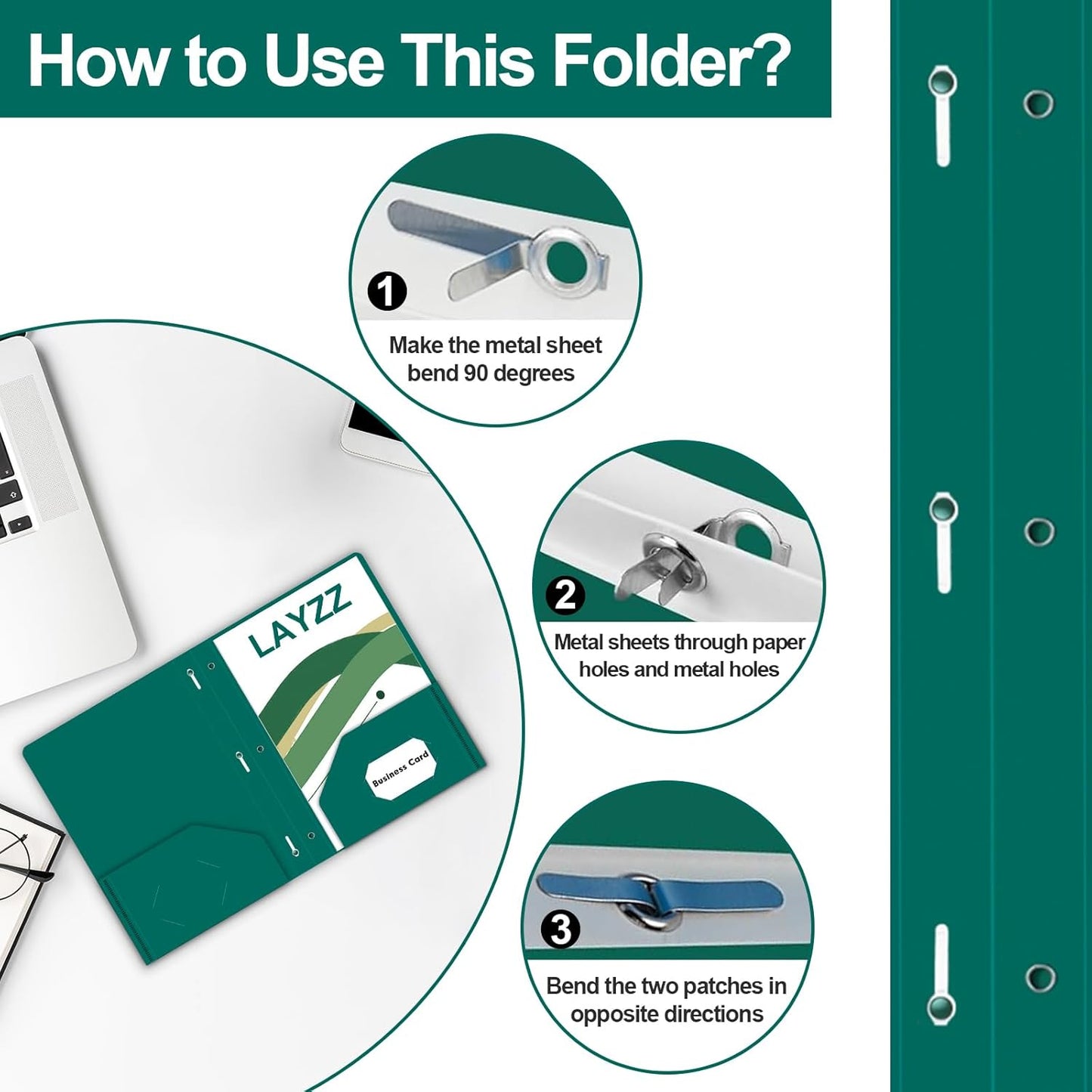 Two Pocket Folders with Prongs, LAYZZ 60 Pack Poly Plastic Folders, Heavy Duty Plastic Folders with Pockets and Prongs, Letter Size, 6 Colors, for Offices and Schools