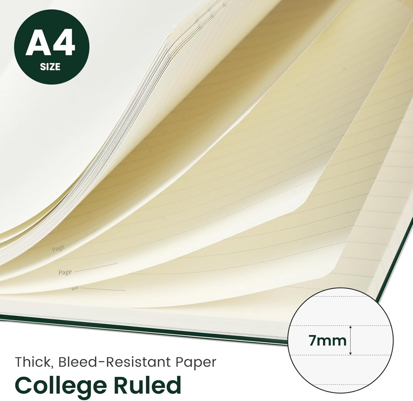 Taja Spiral Lined Notebook, 8.5"x11" Notebooks for Work, Large A4 Journal for Women & Men, College Ruled Journaling Notebook for Writing, Plastic Cover Spiral Journal, Butterfly