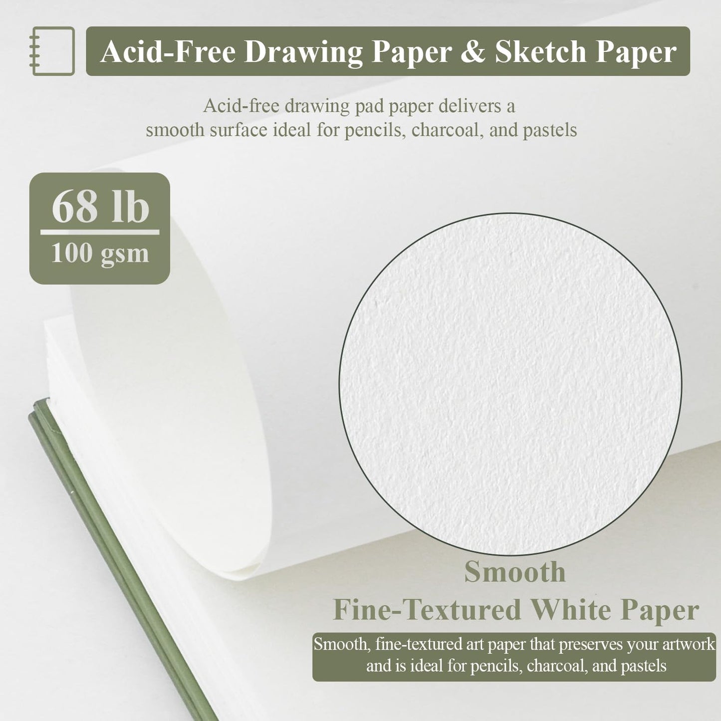 Sketch Book for Kids, Small Sketchbook, Sketch Book 5.5 X 8.5, Pack of 1 (68lb/100gsm), 100 Sheets Artist Sketch Pad, Acid Free Drawing Paper, Art Paper for Drawing and Painting & Adults.