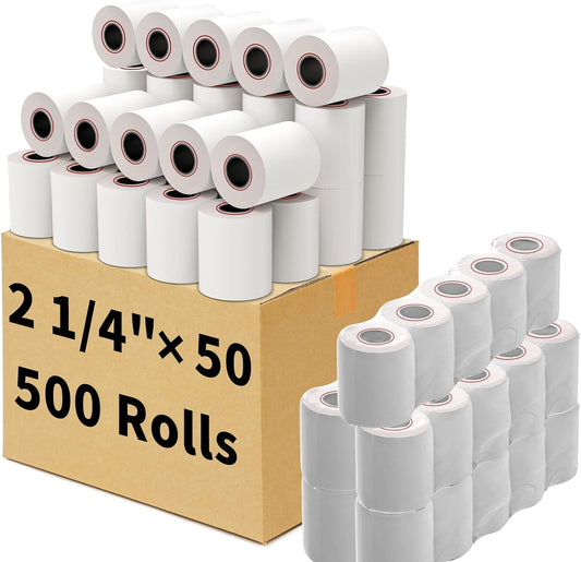 MFLABEL 2 1/4" x 50' Thermal Papers Cash Register POS Receipt Paper Credit Card Paper 500 Rolls