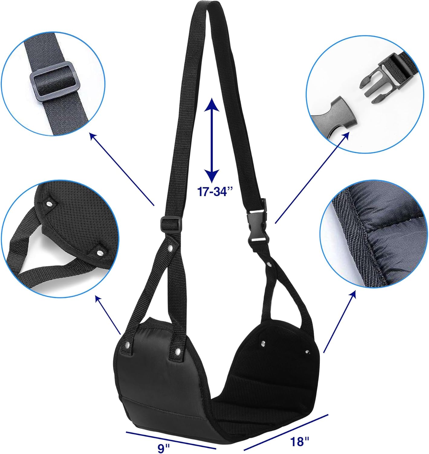Set 2 - Airplane Foot Hammock for Plane Travel - Travel Foot Rest for Airplane Flights - Foot Sling for Airplane Travel - Leg Hammock for Airplane Travel