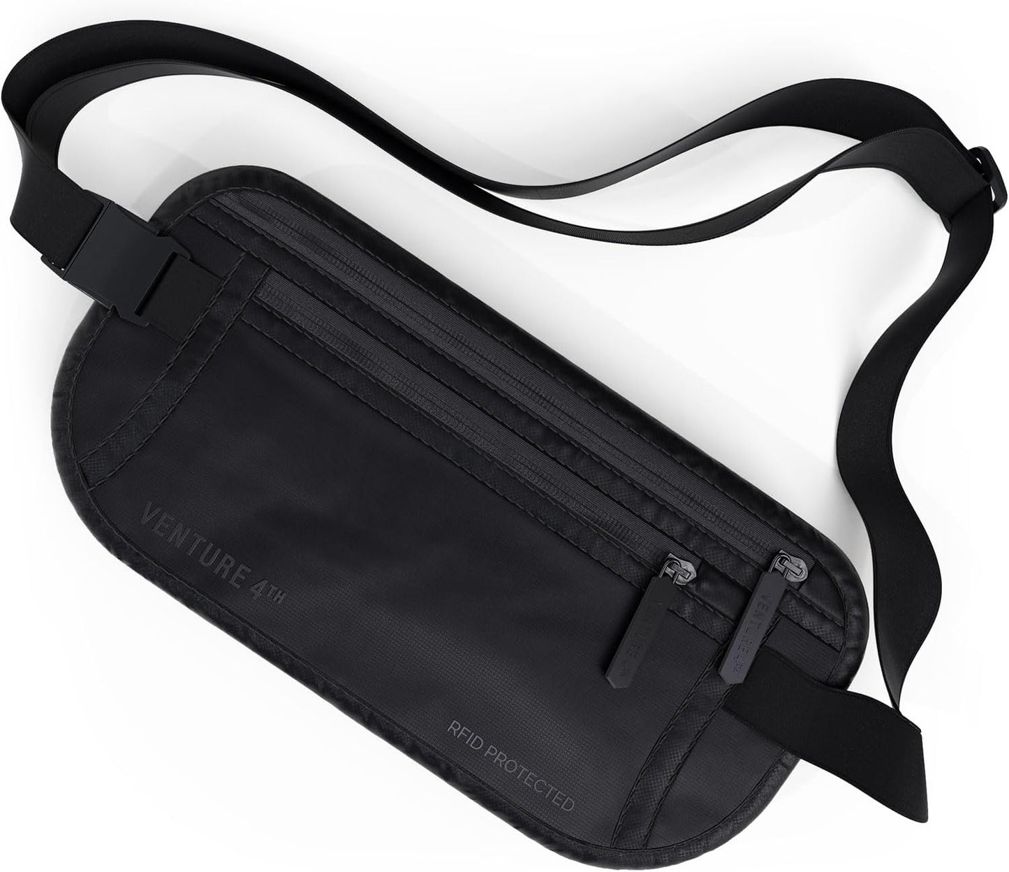 Travel Money Belt, RFID Blocking for Men & Women - Ideal for Keeping Your Cash, Credit Card, Passport, Phone Safe When Traveling (Sleek Black)