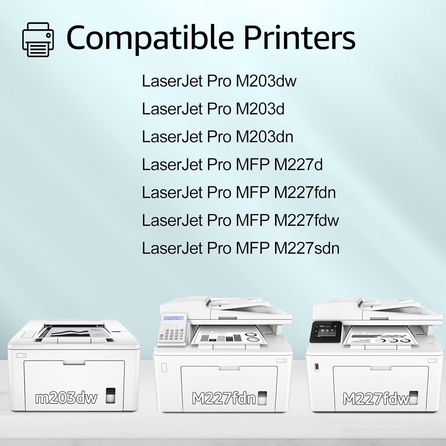 greencycle 4 Pack High Yield CF230X Toner Cartridge Replacement Compatible for HP 30X Black Toner Cartridge Laserjet Pro MFP M227fdw M227fdn M227sdn M203dn M203dw M203d Printer Ink Cartridge (4PCS)