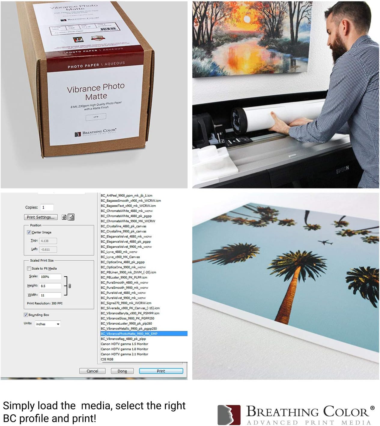 Vibrance Matte Photo Printer Paper 12 mil 230 gsm Matte Finish Premium Photo Paper Roll on 3in Core 10 inches x 100 ft Works with Most Inkjet Printer Professional Makes and Models Like Epson Canon HP