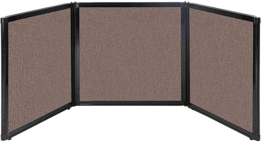 Versare Folding Tabletop Display | 3-Panel Partition | Lightweight Portable Workspace Divider | Latte 78" x 24"