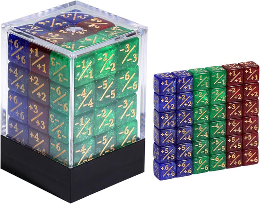 36PCS 12mm MTG Life Counters Dice Set with Box, Small MTG Tokens Loyalty 6 Sided Dice for Magic The gatering Accessories, Compatible with TCG CCG Magic Card Gaming Accessories