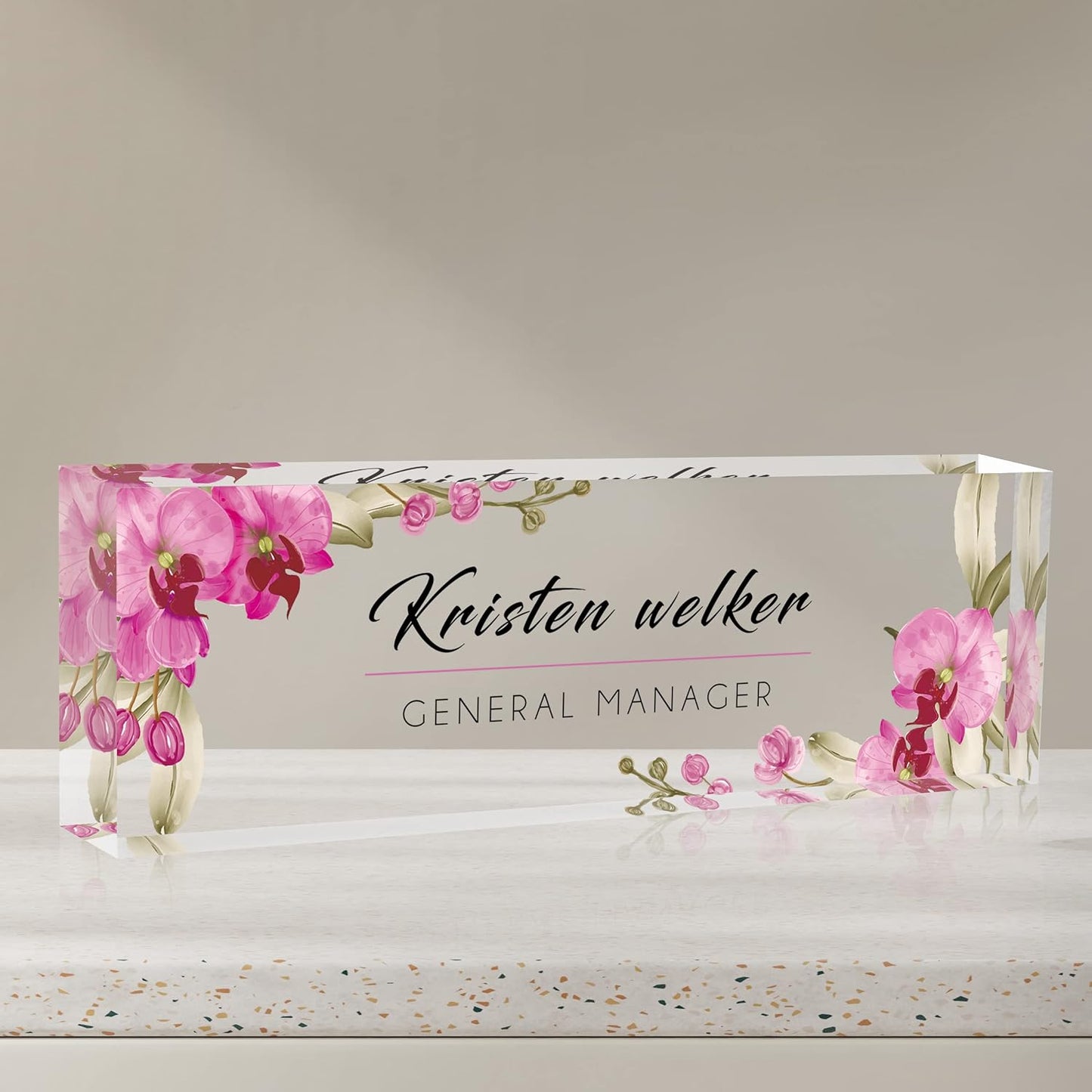 Desk Name Plate Personalized | Custom Name Plates for Desks | Office Gifts for Coworkers, Boss, Employee, Teacher, Social Worker | Office Desk Decor - (8" x 2.5")