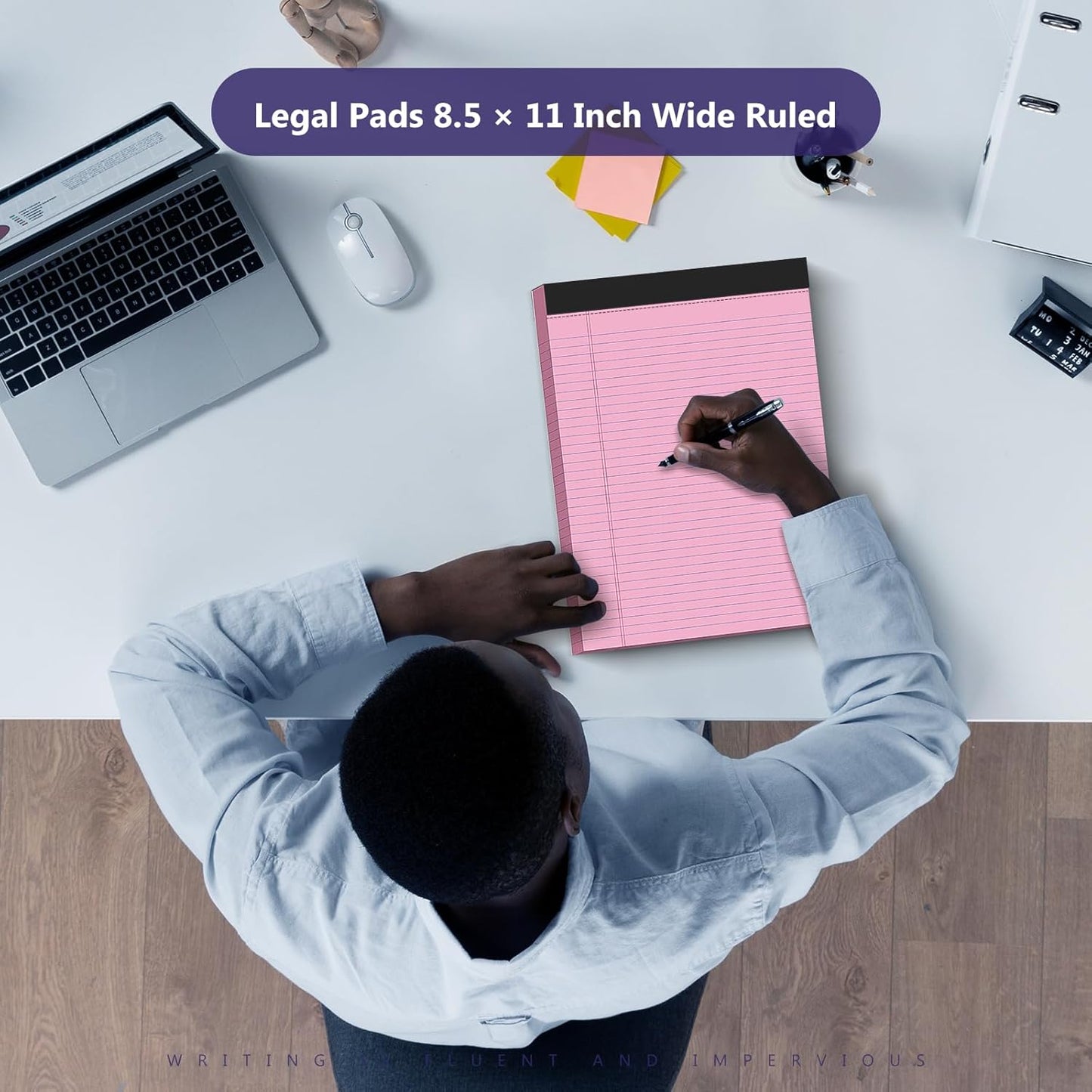 4 Pack Legal Pads 8.5 x 11 College Ruled Colored Note Pads 8.5" x 11" Lined Paper Chipboard-Backed Notepad with Micro-Perforated Notebook Paper for Office & School Supplies 50 Sheets/Pad