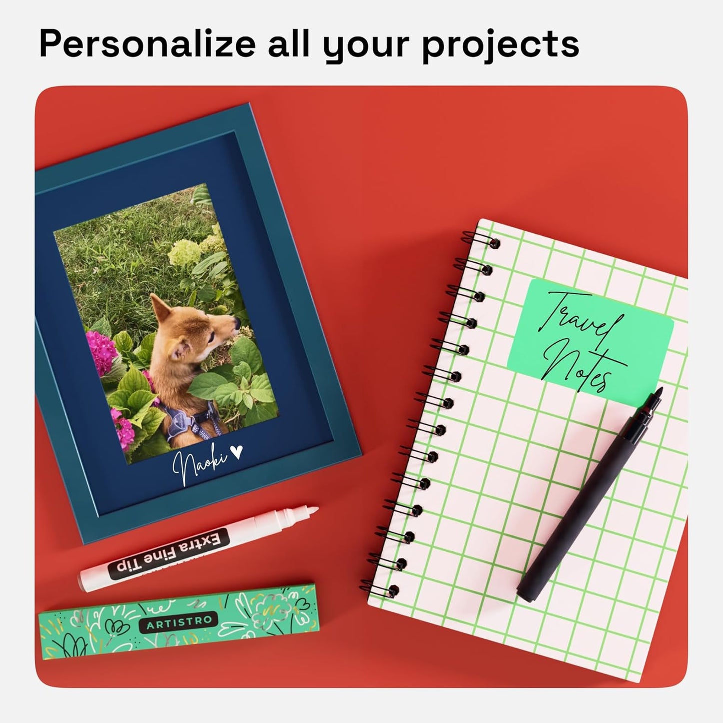 ARTISTRO 2 Black & White Acrylic Paint Markers - 0.7mm Extra Fine-Tip Paint Pens - Perfect for Crafting, Art Projects, & More