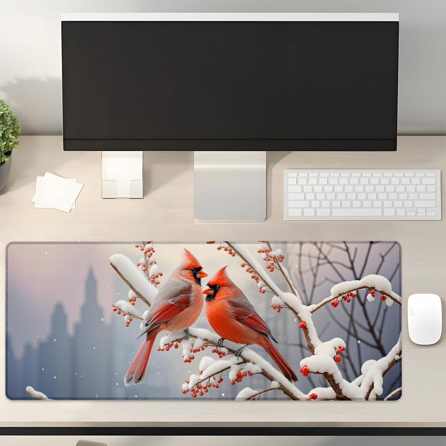 Cardinal Gaming Mouse Pad Gifts 31.5" x 11.8", Non-Slip Rubber Base MousePads for Computers Laptop School Office Home Accessories Decor, Mouse Pad, Keyboard Desk Mat