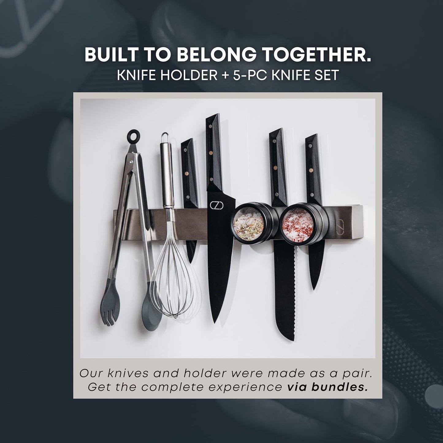 16" Magnetic Knife Holder for Refrigerator with 2x Storage - Safe, Patented Storage Design - Stainless Steel Double Sided Magnetic Kitchen Knife Holder for Fridge - Magnet Strip Utensil Organizer