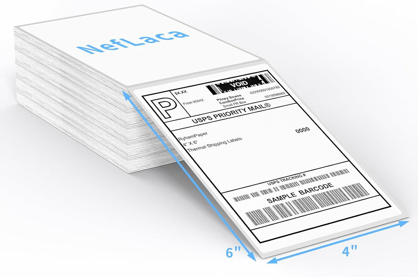 Direct Thermal Label-Shipping Label 4x6-NefLaca Thermal Printer Sticker 4"x6",Compatible with Rollo,Nelko,Zebra. MUNBYN Printer(4 Packs of Total 4000 Labels)
