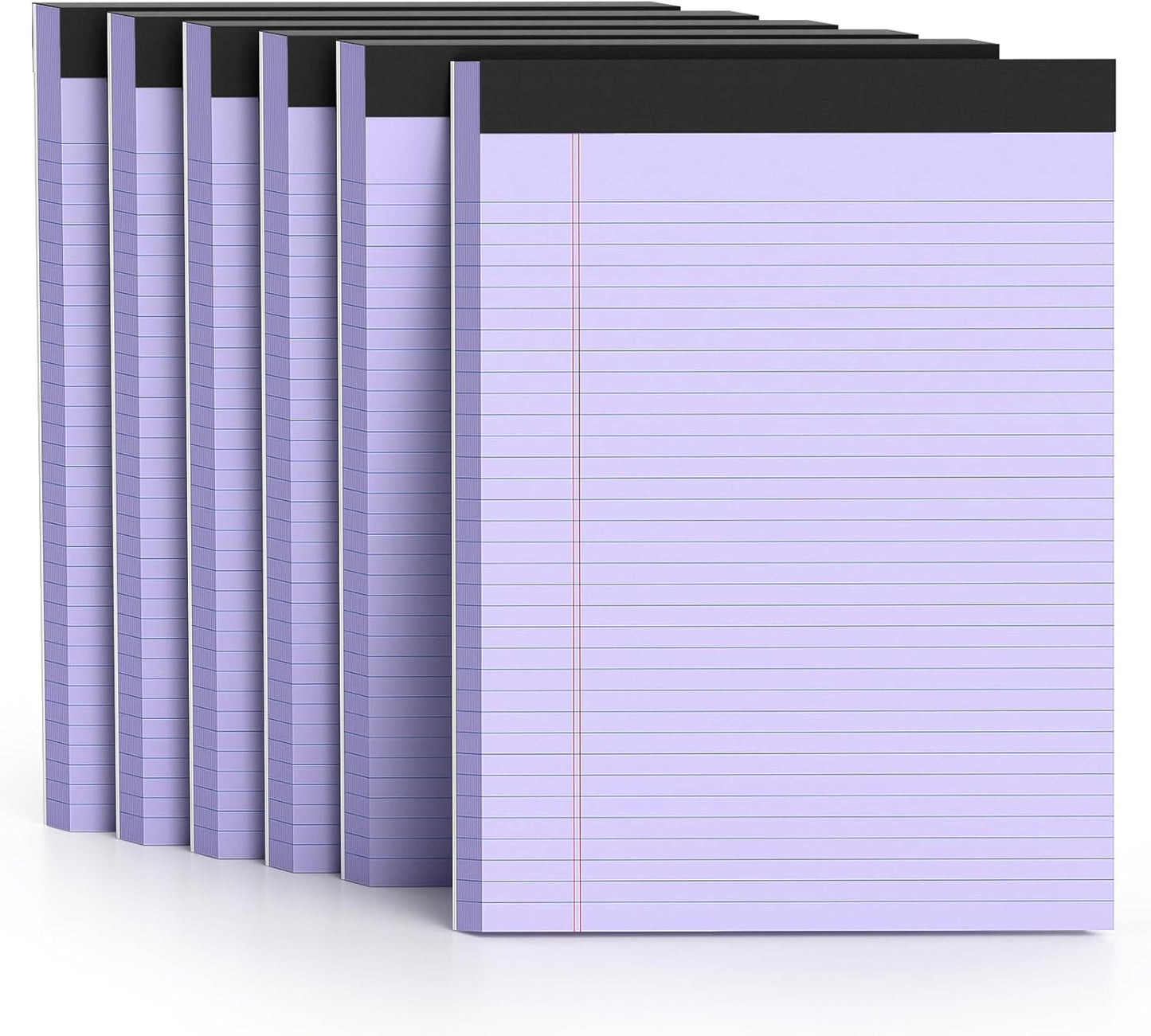 300 Sheets Purple Legal Pads 8.5 x 11 College Ruled Paper 6-Pack Note Pad Narrow Ruled 50 Sheets per Notepad Perforated Writing Pad Durable Sturdy Back 8x11 Pads of Paper