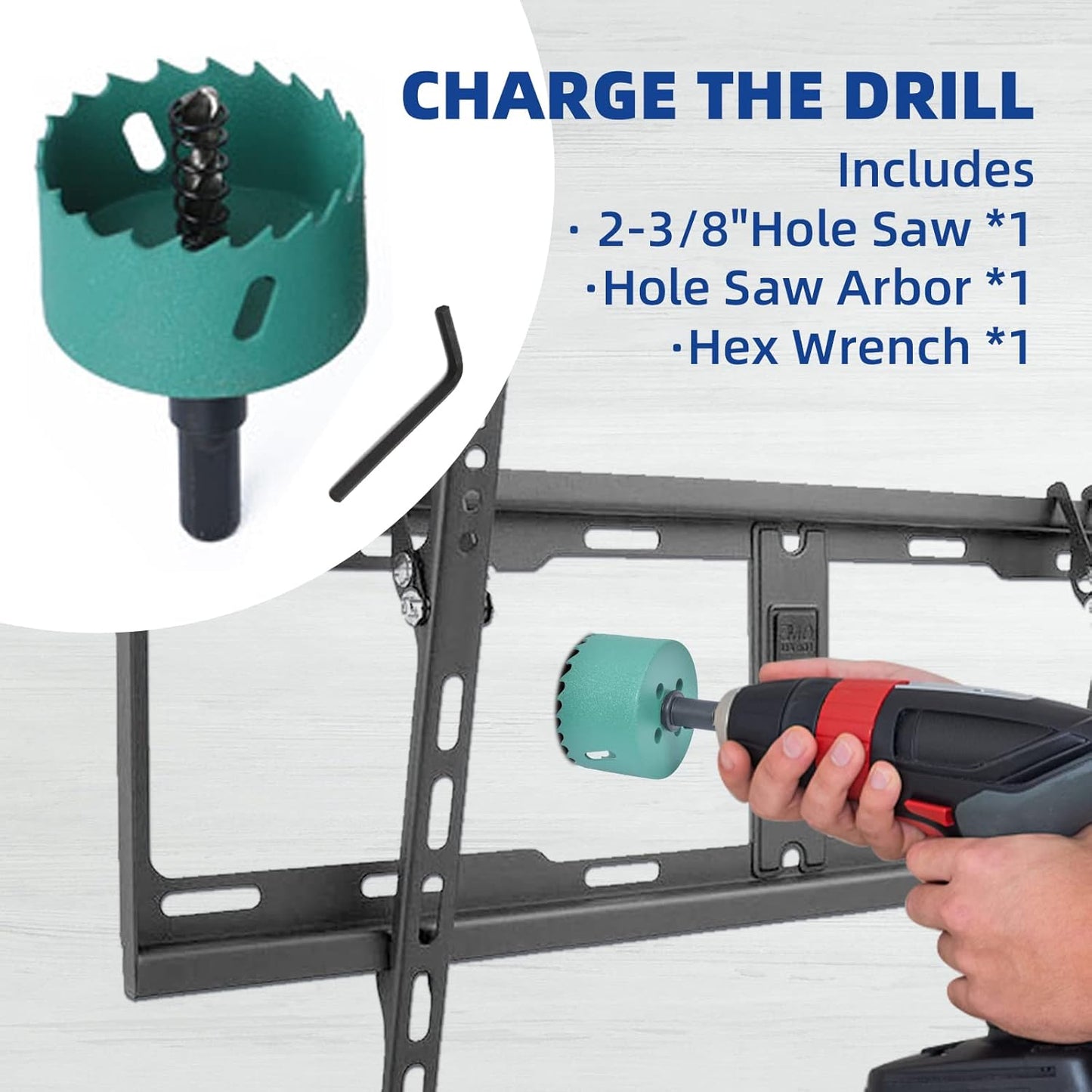 TV Wire Hider Kit for Wall Mount TV, White in Wall Cable Management Kit, Includes 2 Pass Throughs and Hole Saw Drill Attachment for Easy Install(Black) (RO-YCX-2P-BK)