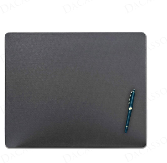 Dacasso 17" x 14" Gray Leatherette Luxury Conference Table Pad - Desk Blotter for Writing - Boardroom Organization & Executive Desk Decor