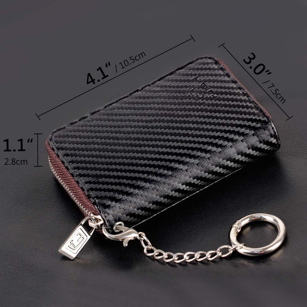 FurArt Zipper Wallet Women, RFID Blocking Credit Card Wallet, Business Card Holder, Compact Size KeyChain Wallet