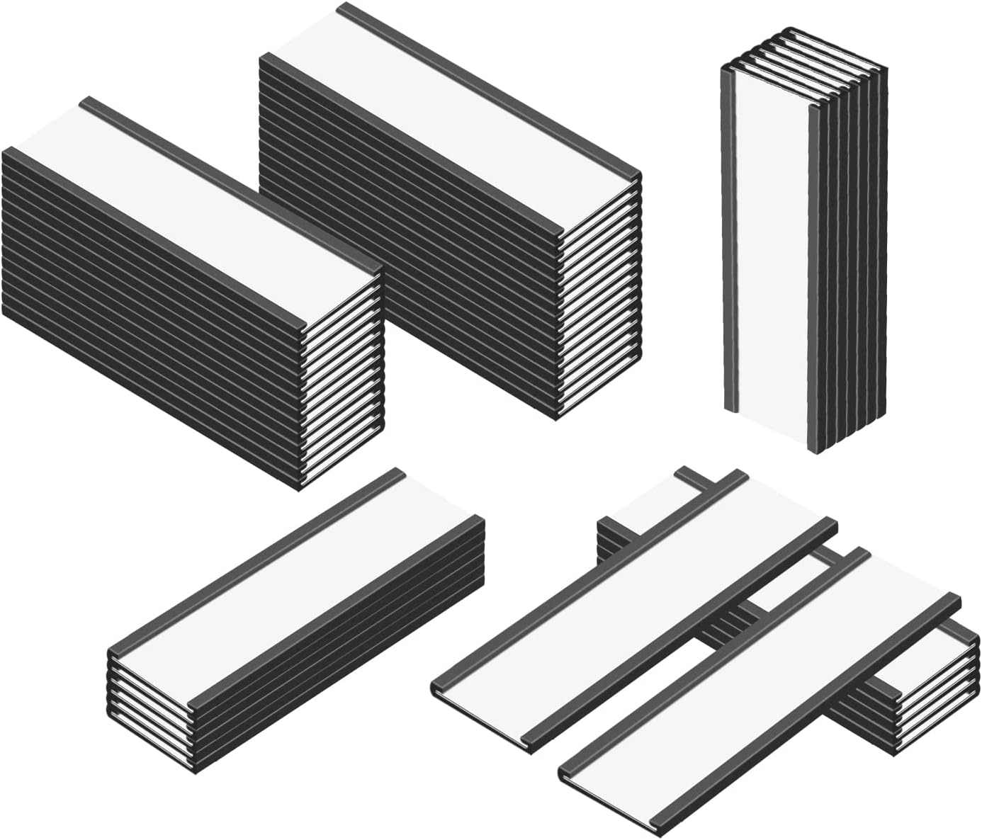 C Channel Magentic Label Holders 1.2x4 Inch,Magnetic Labels for File Cabinets，Pack of 50