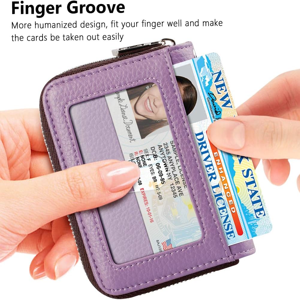 FurArt Zipper Wallet Women, RFID Blocking Credit Card Wallet, Business Card Holder, Compact Size KeyChain Wallet