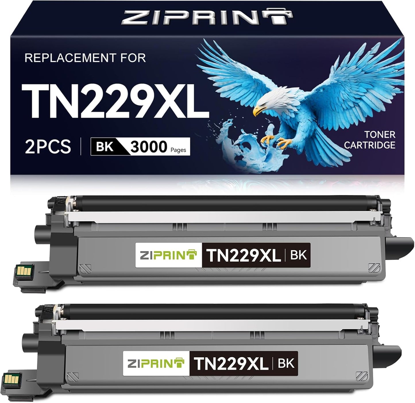 TN229XL Black Toner TN229XLBK 2 Pack Compatible Replacement for Brother TN229XL TN229 Black Toner Cartridges for Brother MFC-L3780CDW HL-L3280CDW MFC-L3720CDW HL-L3220CDW Printer
