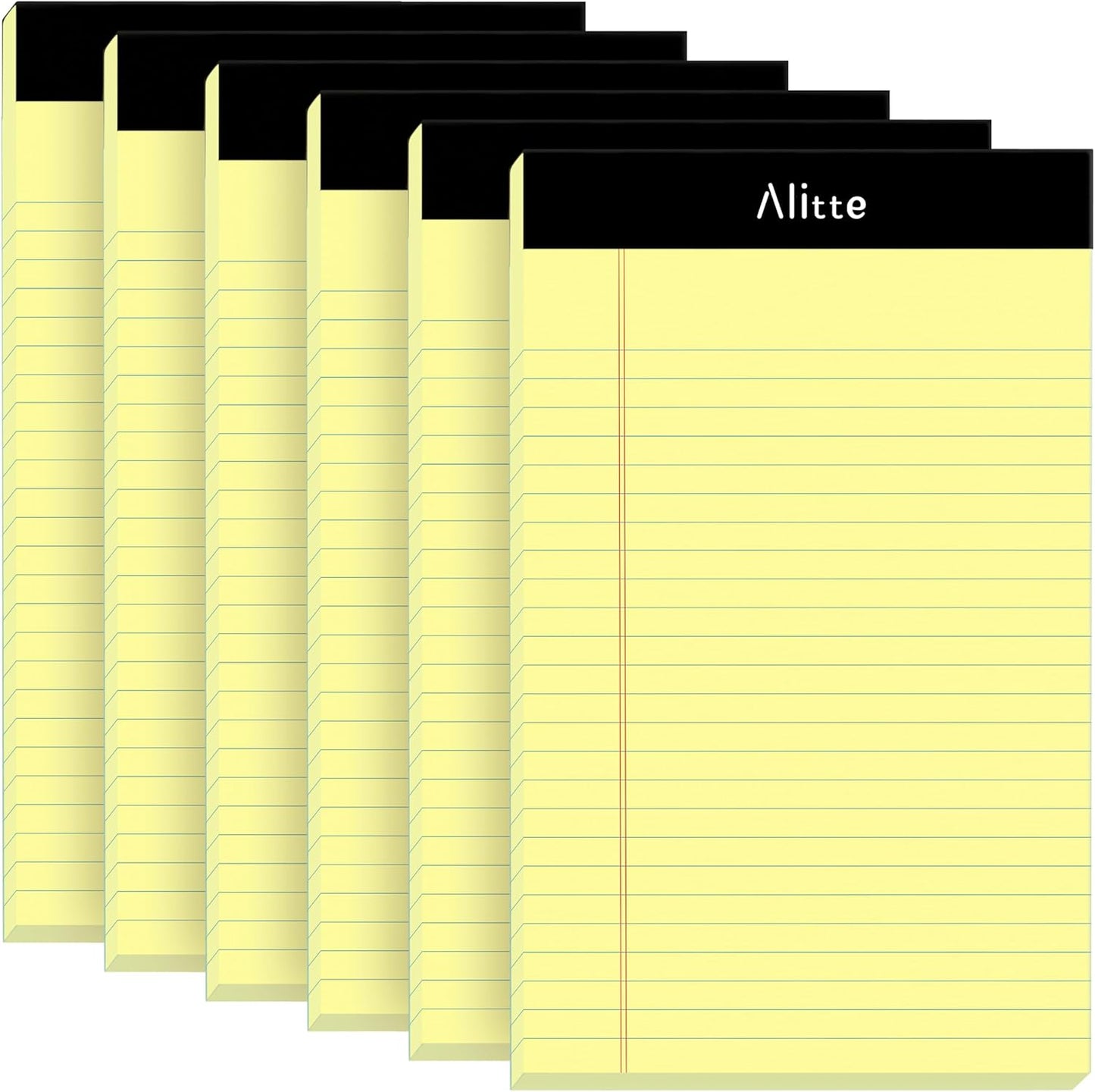 Yellow Legal Notepads 5x8, Pack of 6 - Perforated Narrow Ruled Writing Pad - Premium Thick Paper, No Ink Bleeding - Blank Legal Pads For Home, Office, School, Business - 50 Sheets Per Notebook