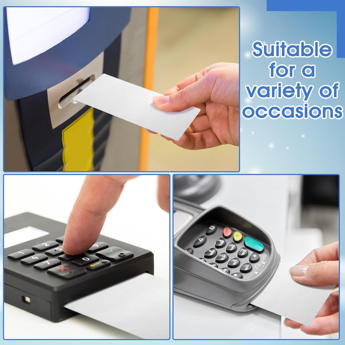 30 Pcs 2.5" x 7.5" Presaturated Bill Validator Cleaning Cards Compatible with All Bill Validators, Readers and Currency Counters