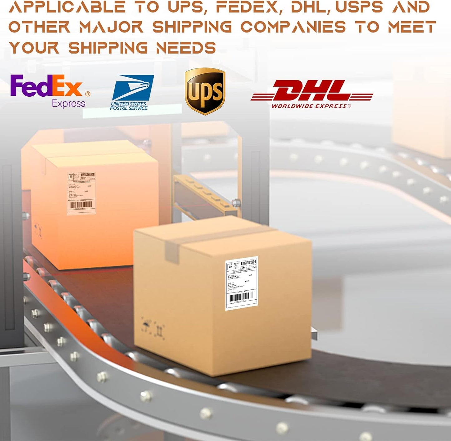 MFLABEL 6 Stacks Fanfold 4" x 6" Direct Thermal Labels White Perforated Shipping Label(2,000 Labels per Stack) (6 Stacks)